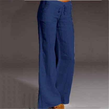 Women's Linen Blend Wide-Leg Trousers | Relaxed Summer Comfort