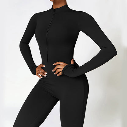 Women's Zip Jumpsuit | Body-Shaping Stretch Activewear