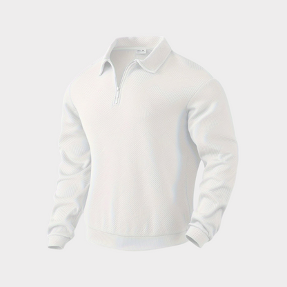 Men's Quarter-Zip Sweater | Geometric Print Knit