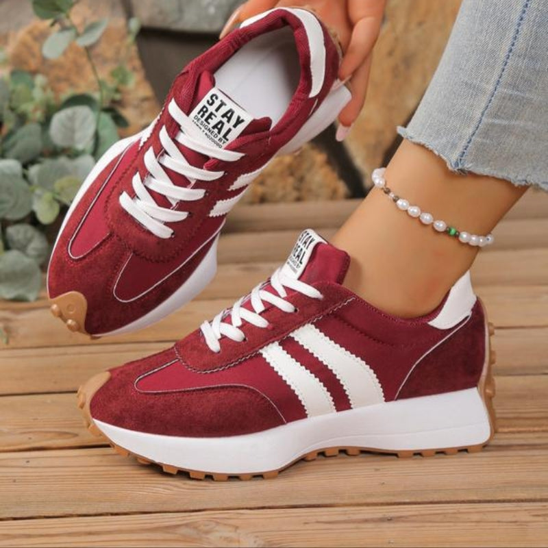 Women's Retro Trainers | Suede-Style Panel Sneakers