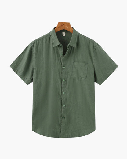Men's Casual Button-Down Shirt | Chest Pocket Short Sleeve