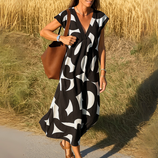 Women's V-Neck Summer Dress | Lightweight Holiday Everyday Wear