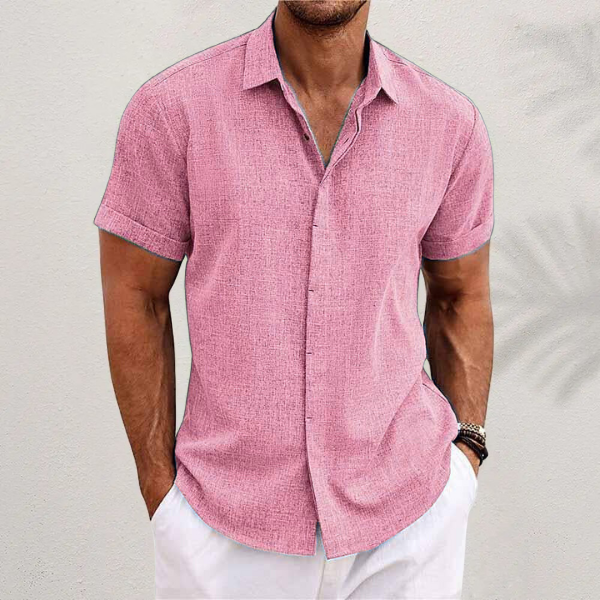 Men's Short Sleeve Linen Style Shirt