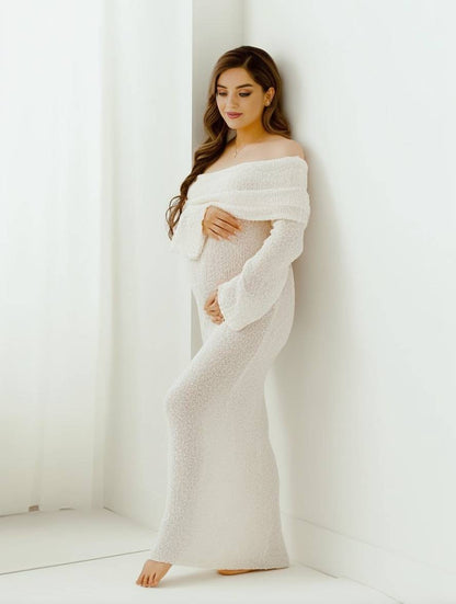 Women's Off-Shoulder Maternity Dress