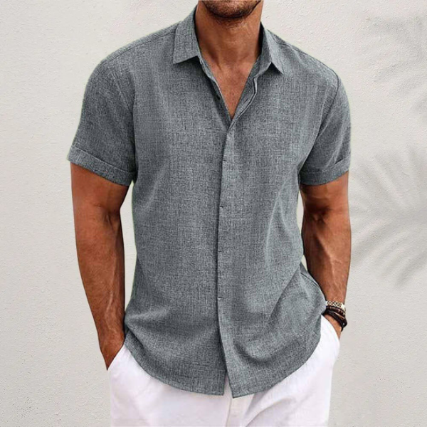 Men's Short Sleeve Linen Style Shirt