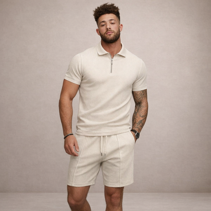 Men's Polo & Shorts Set | Breathable Slim Fit Summer Outfit