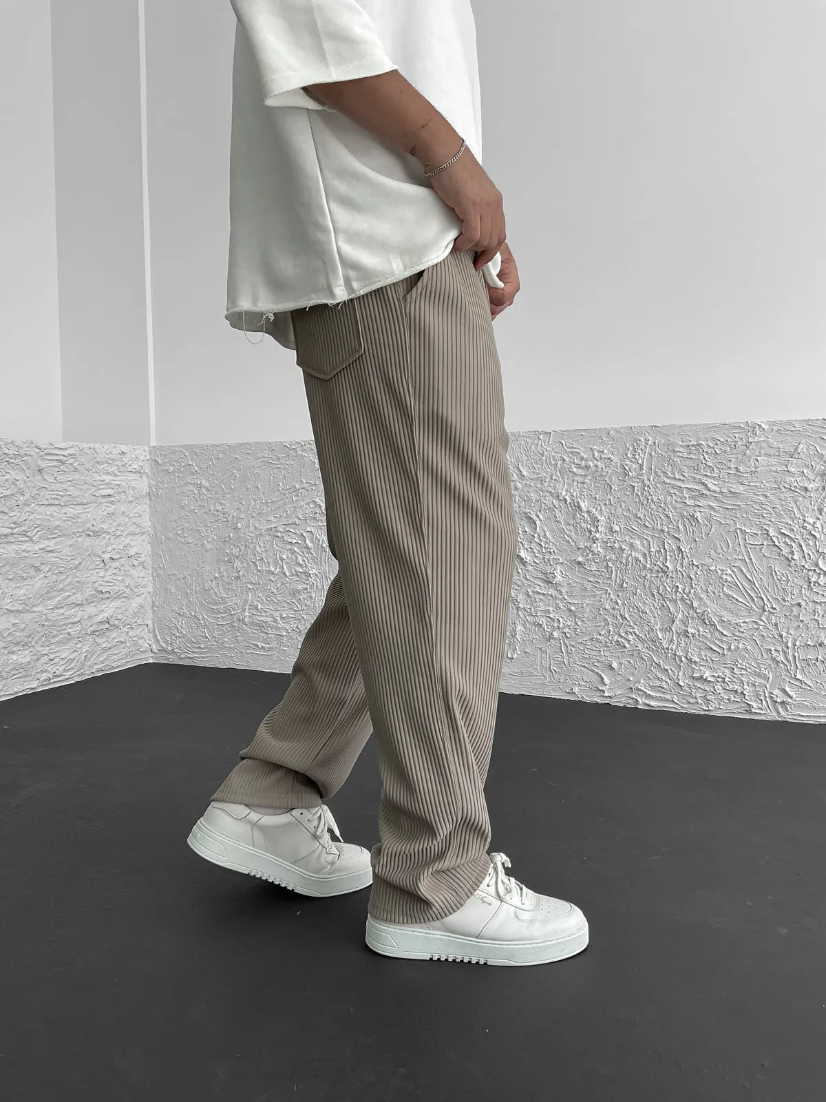 Women's Ribbed Trousers | Soft Stretch Everyday Fit