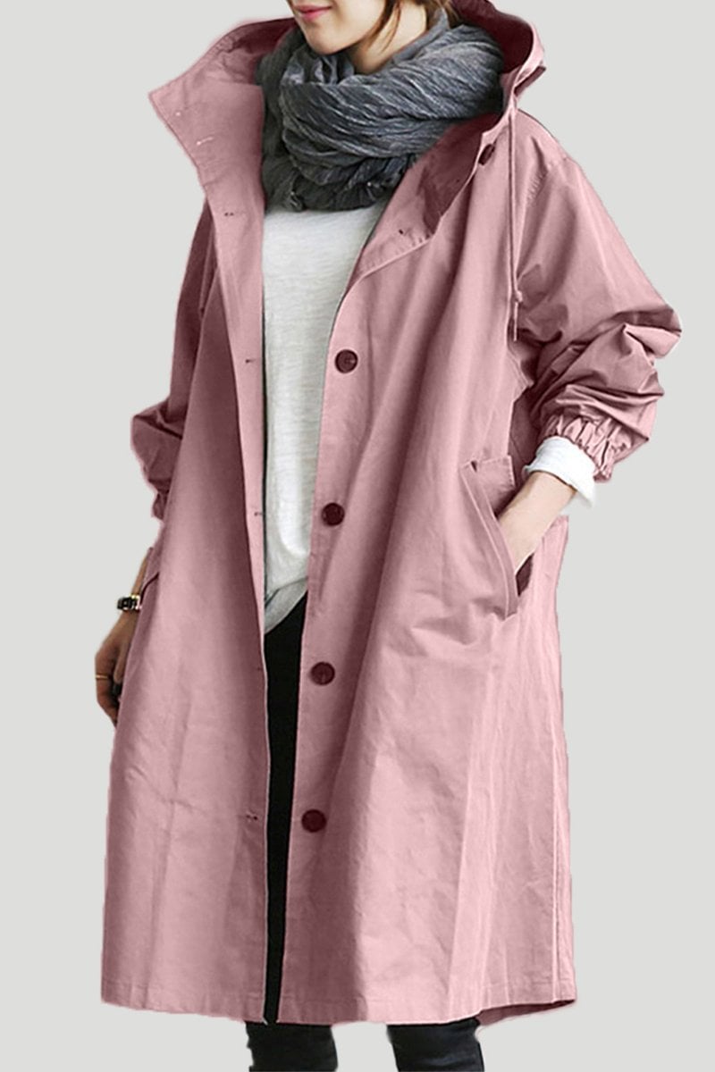 Women's Waterproof Hooded Trench Coat | Lightweight Rain Jacket