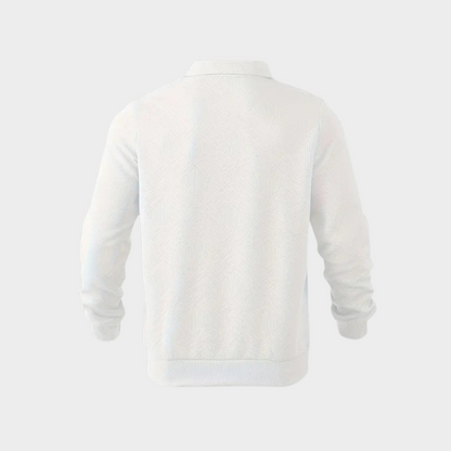 Men's Quarter-Zip Sweater | Geometric Print Knit