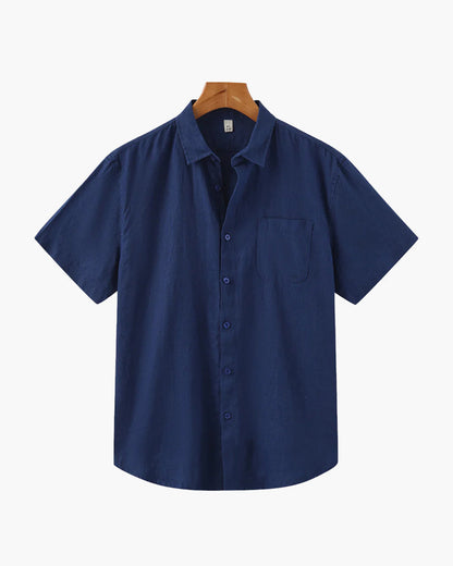 Men's Casual Button-Down Shirt | Chest Pocket Short Sleeve