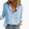 Women's Linen Style Long Sleeve Shirt | Lightweight Casual Button Down