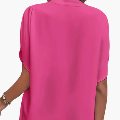 Women's V-Neck Blouse | Short Sleeve Relaxed Fit