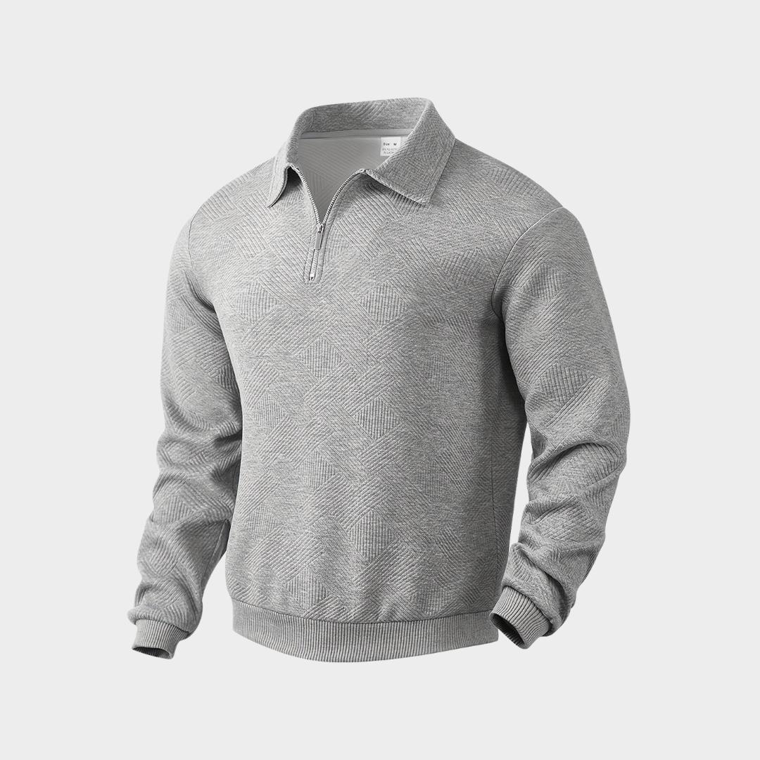 Men's Quarter-Zip Sweater | Geometric Print Knit