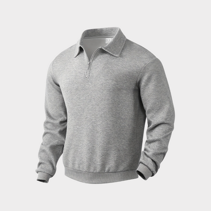 Men's Quarter-Zip Sweater | Geometric Print Knit