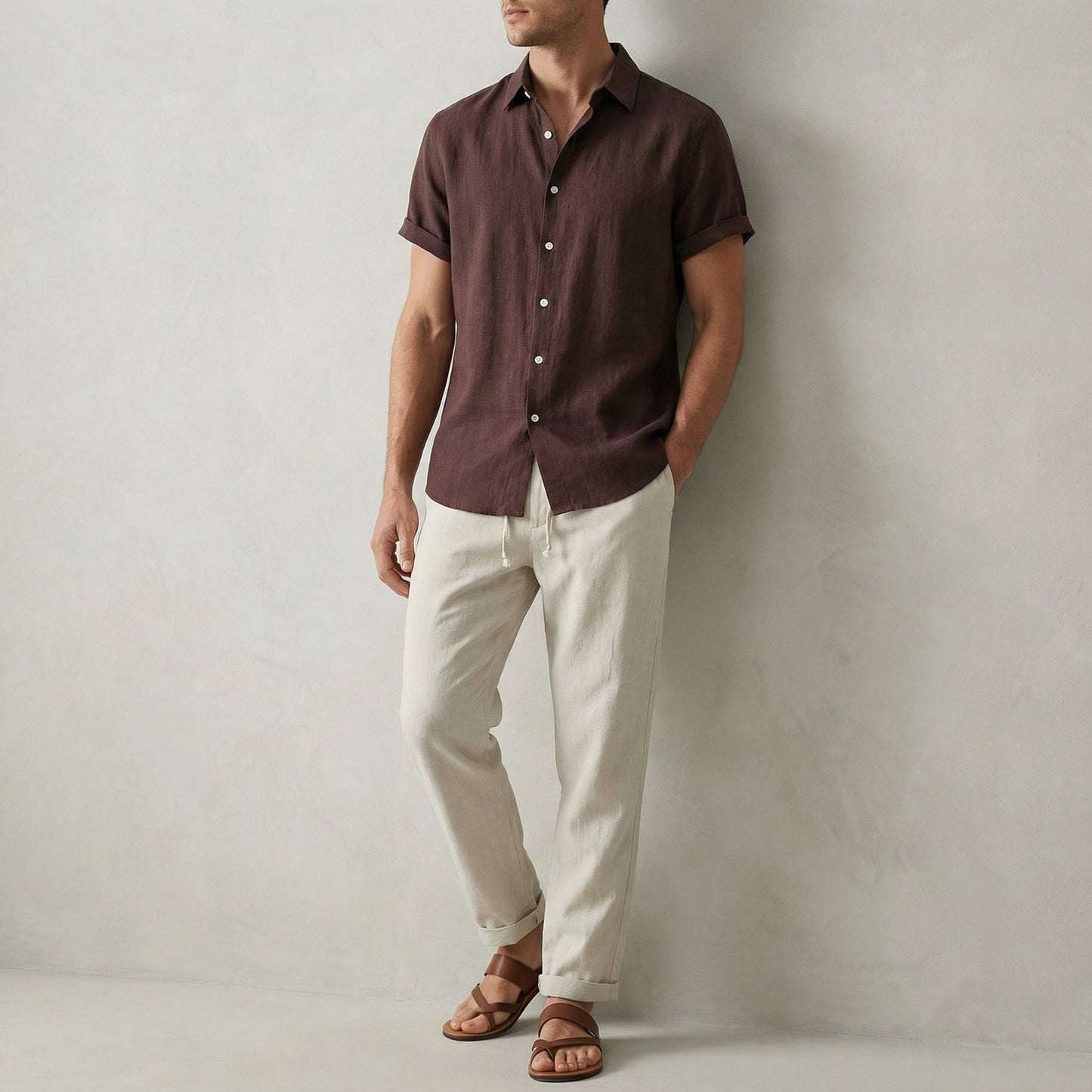 Linen-Style Summer Set | Lightweight Shirt & Trousers