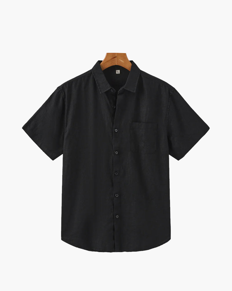 Men's Casual Button-Down Shirt | Chest Pocket Short Sleeve