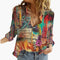 Women's Butterfly Print Blouse | V-Neck Relaxed Fit