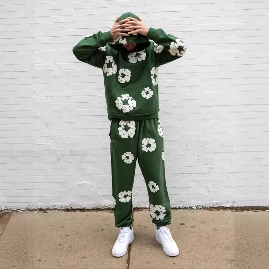 Unisex Floral Print Tracksuit Set