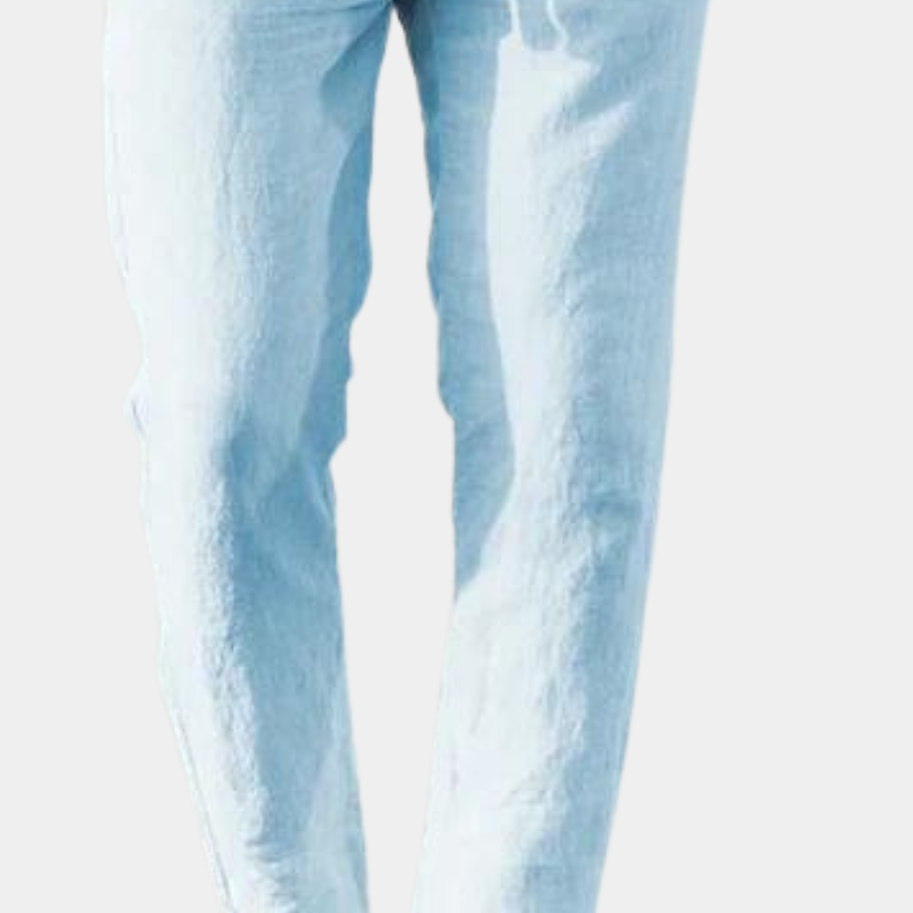 Men's Linen-Style Casual Trousers | Relaxed Beach & Holiday Fit