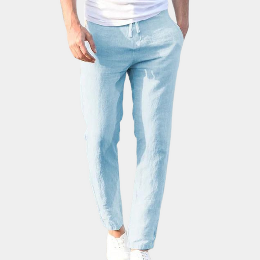 Men's Linen-Style Casual Trousers | Relaxed Beach & Holiday Fit