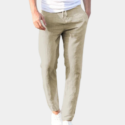 Men's Linen-Style Casual Trousers | Relaxed Beach & Holiday Fit