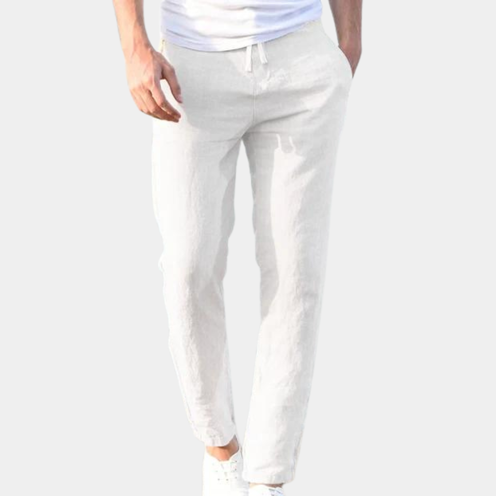 Men's Linen-Style Casual Trousers | Relaxed Beach & Holiday Fit