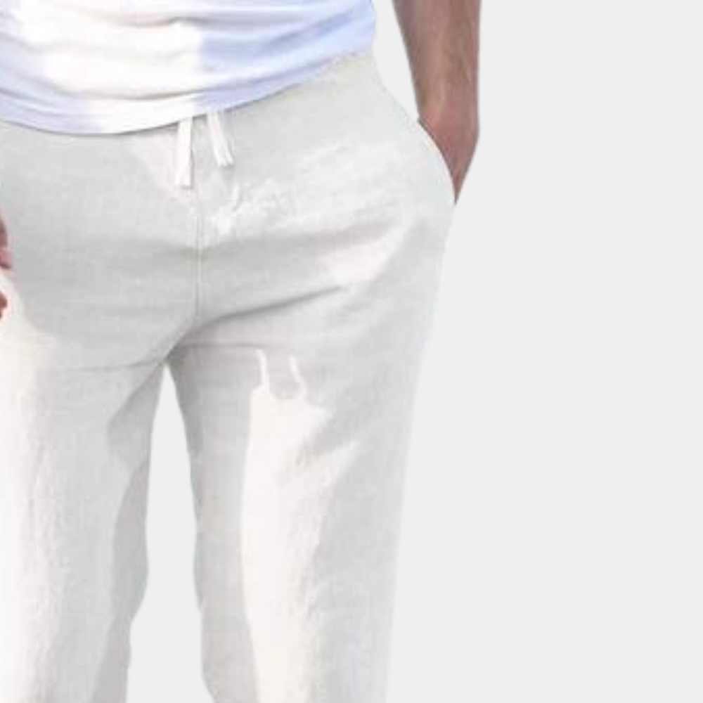 Men's Linen-Style Casual Trousers | Relaxed Beach & Holiday Fit