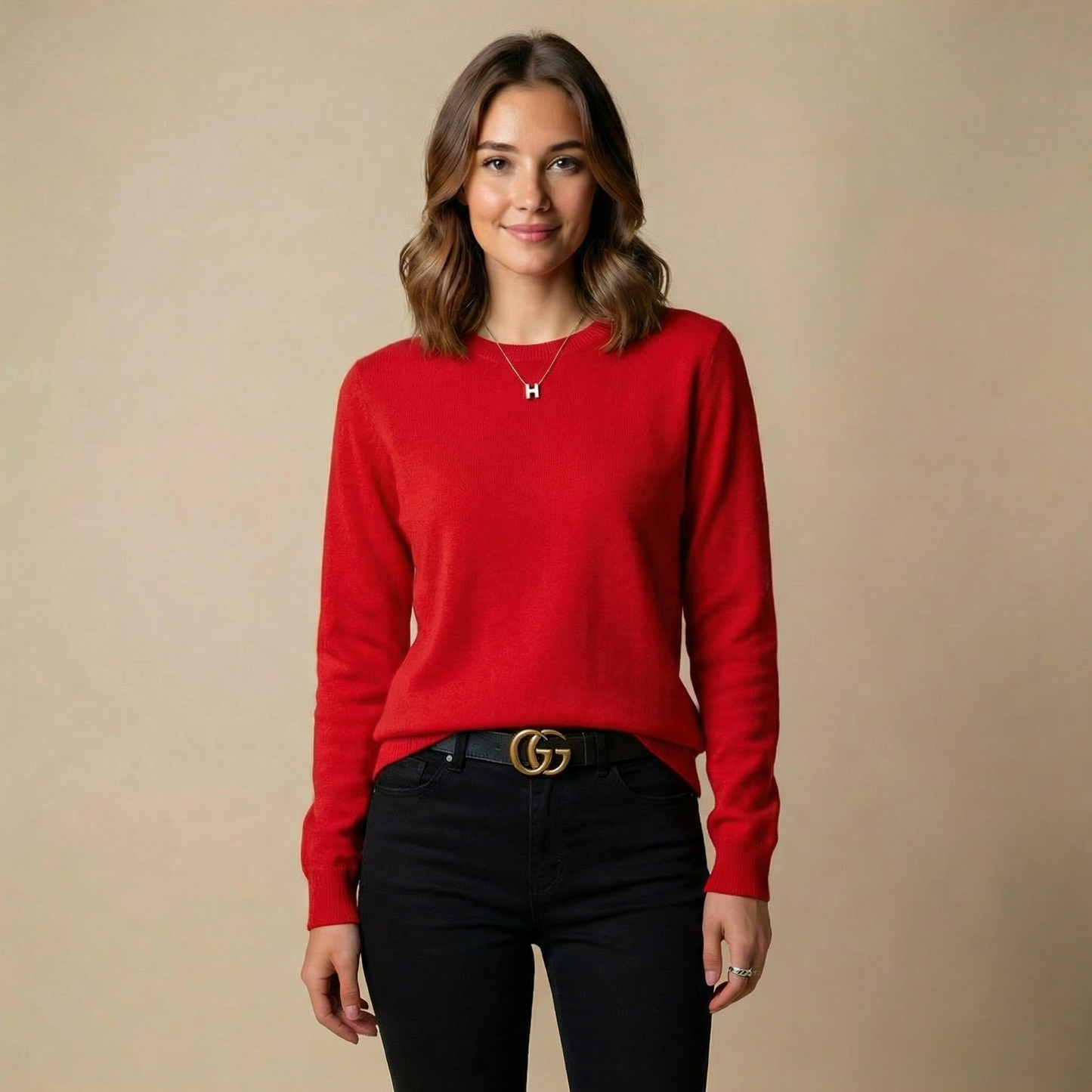 Women's Cashmere Style Crewneck Jumper