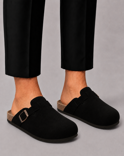 Men's Faux Suede Clogs | Open Back Slip-On Comfort