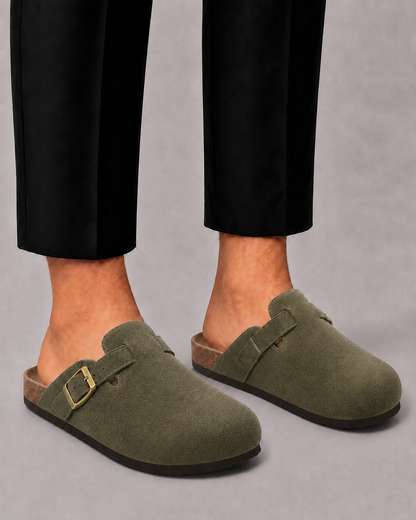Men's Faux Suede Clogs | Open Back Slip-On Comfort