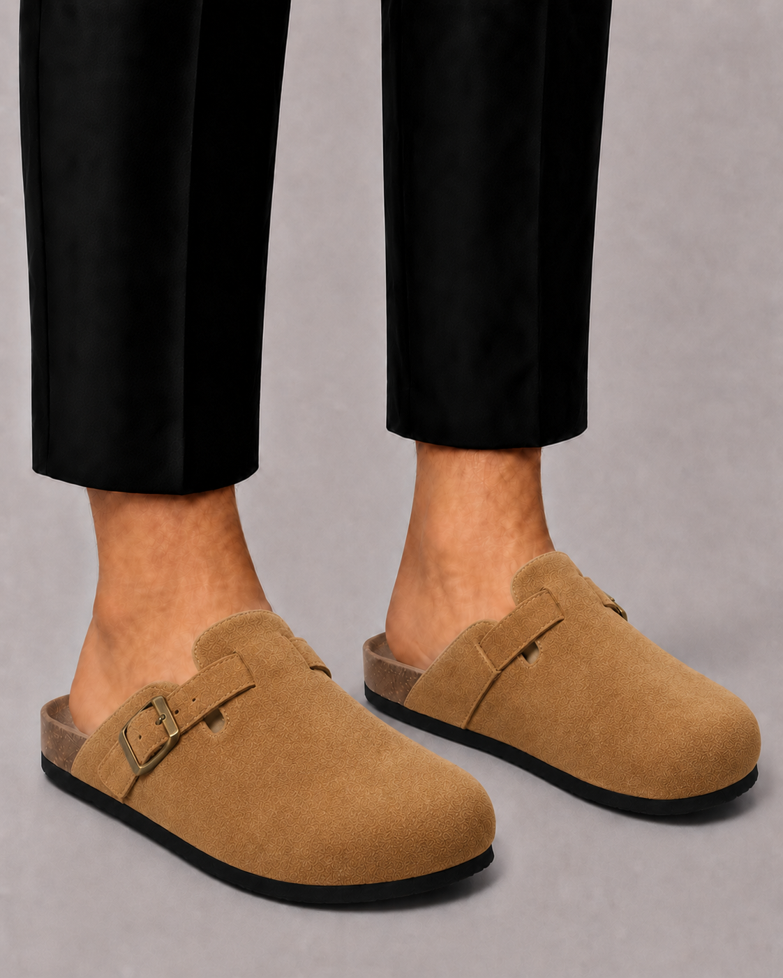 Men's Faux Suede Clogs | Open Back Slip-On Comfort