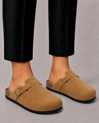 Men's Faux Suede Clogs | Open Back Slip-On Comfort
