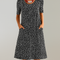 Women's High Waist Floral Midi Dress | With Pockets