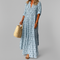 Women's Vintage Print Cotton Blend Maxi Dress | Breezy V-Neck Style