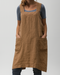 Women's Apron Style Summer Dress | Pockets Relaxed Fit