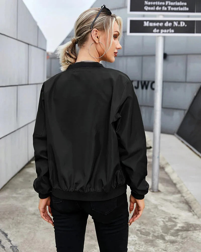 Women's Classic Bomber Jacket | Army Green Red Black