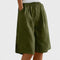 Women's Wide Leg Linen Blend Shorts | Elastic Waist & Pockets