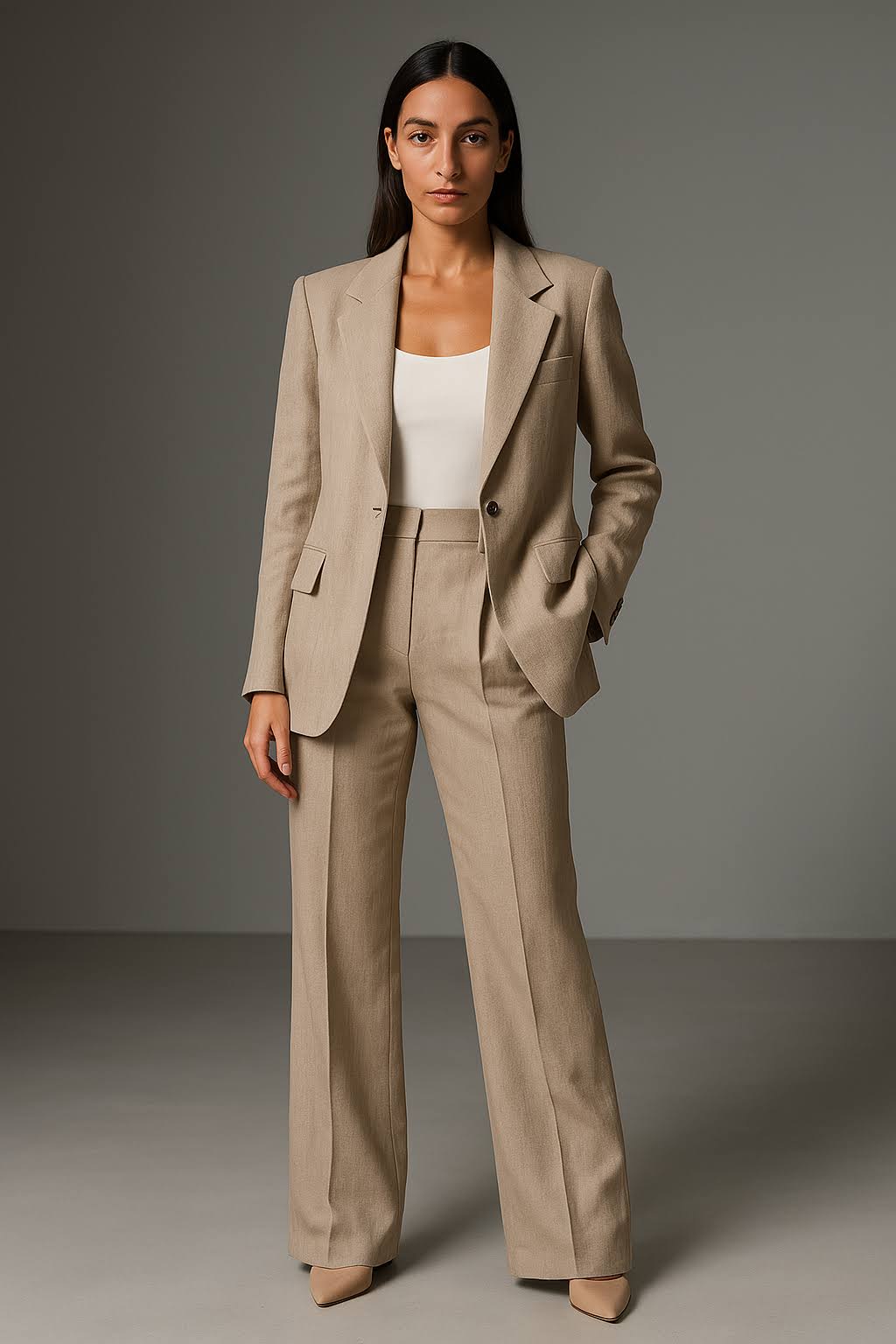 Women's Blazer & Trouser Set | Two-Piece Wide Leg Suit