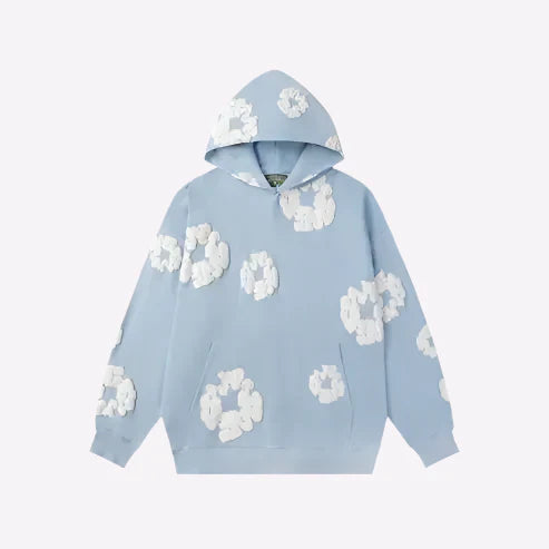 Unisex Denim-Style Printed Hoodie