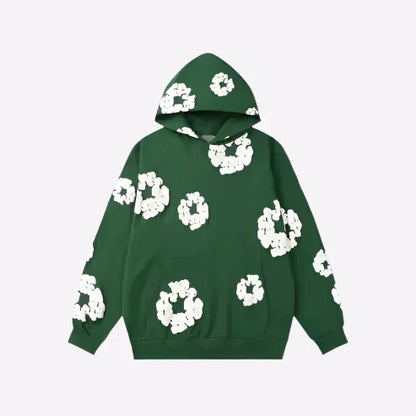 Unisex Denim-Style Printed Hoodie
