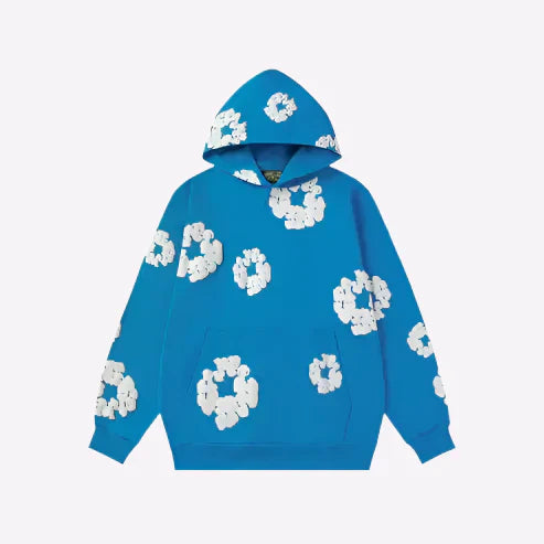 Unisex Denim-Style Printed Hoodie