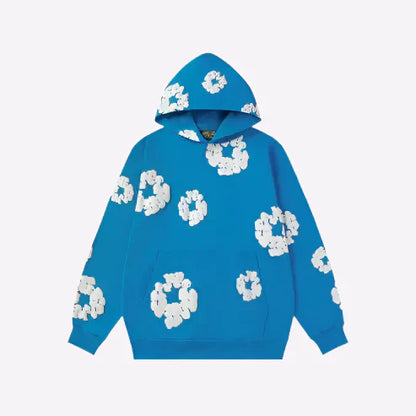 Unisex Denim-Style Printed Hoodie