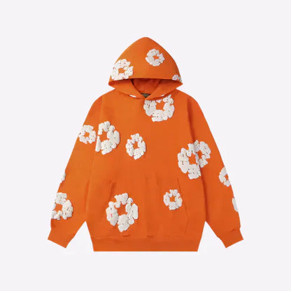 Unisex Denim-Style Printed Hoodie
