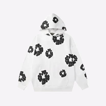 Unisex Denim-Style Printed Hoodie