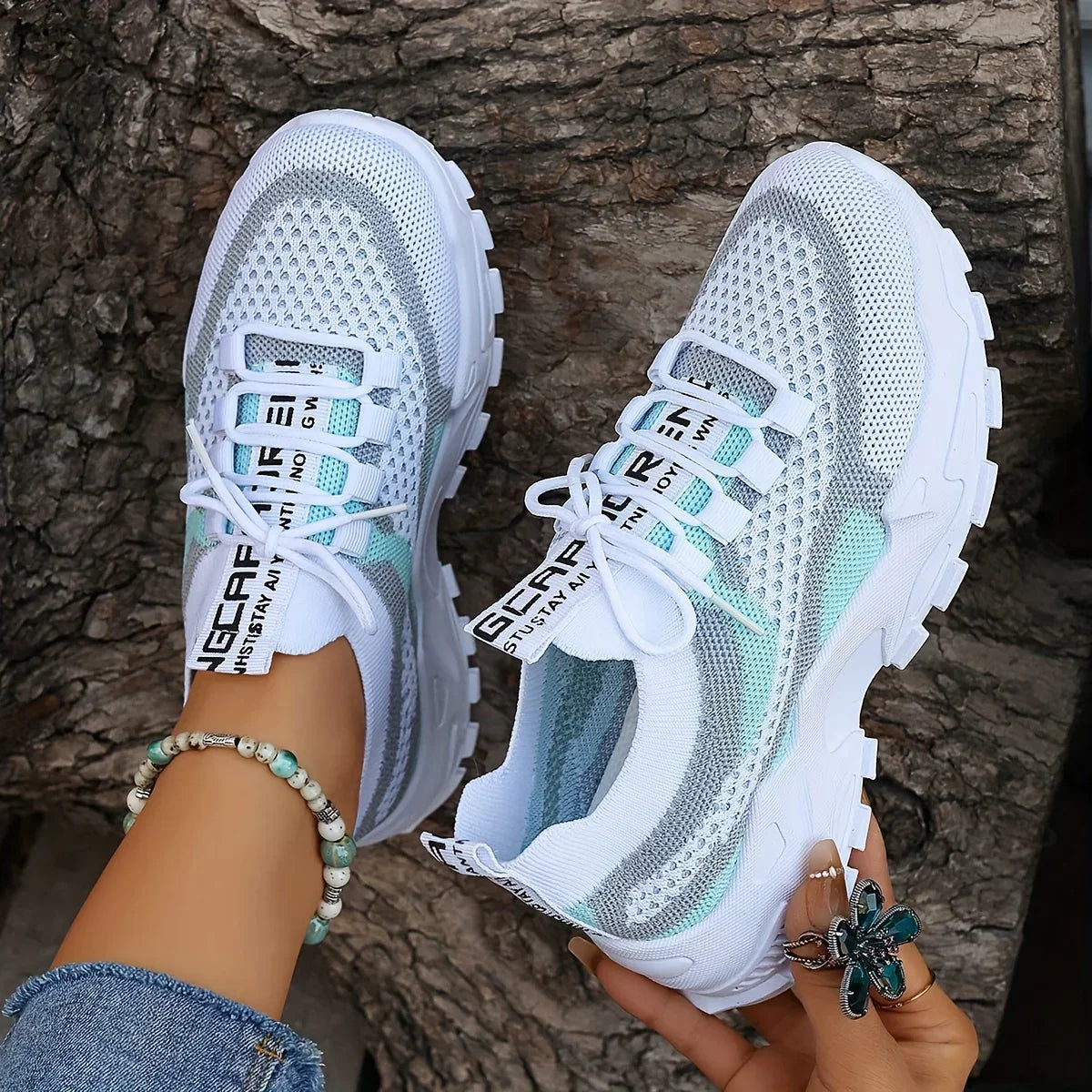 Women's Mesh Platform Sneakers