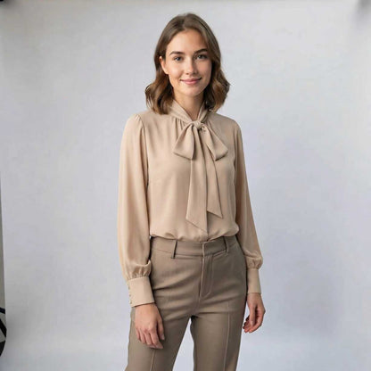 Women's Elegant Blouse with Neck Tie