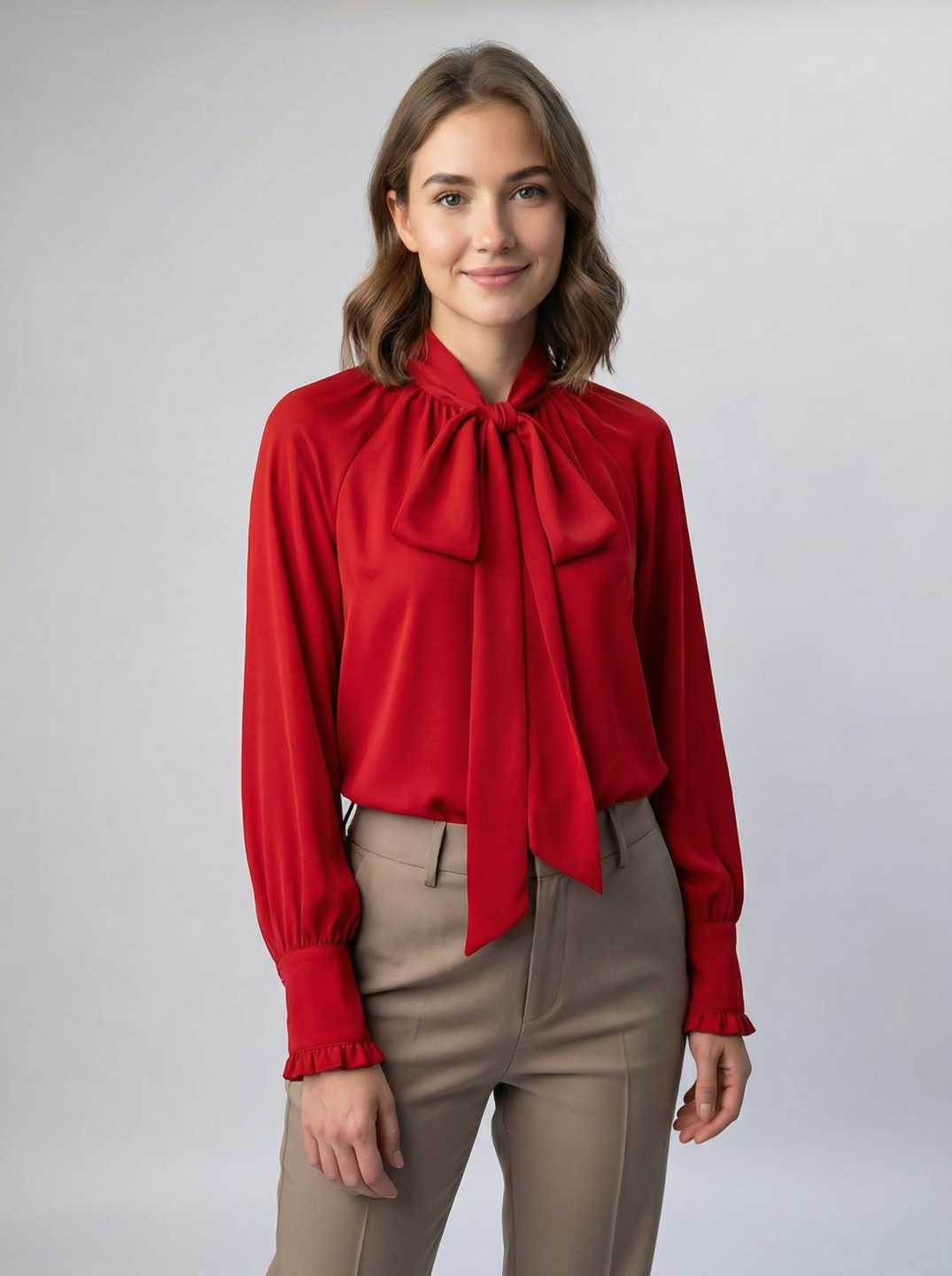 Women's Elegant Blouse with Neck Tie