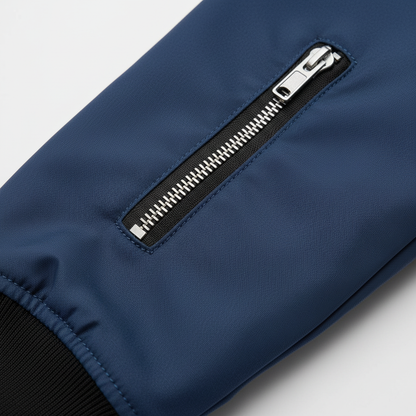 Men's Slim Fit Bomber Jacket | Zip Sleeve Pocket Casual Style