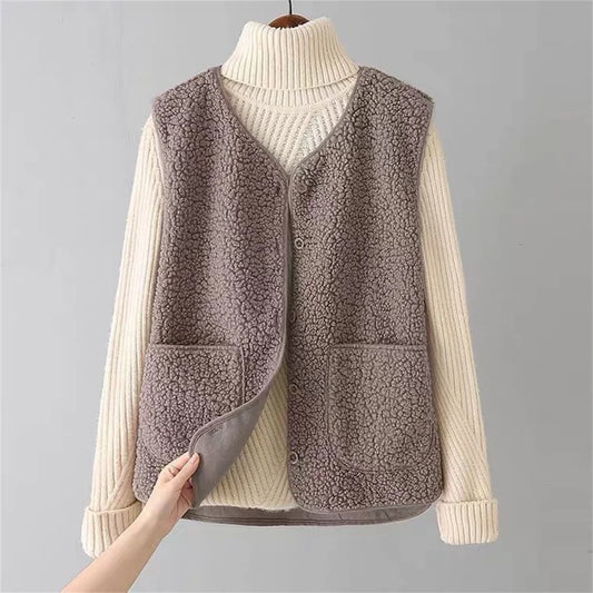 Women's Cotton Blend Gilet | Button-Up Vest for Autumn & Winter