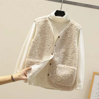 Women's Cotton Blend Gilet | Button-Up Vest for Autumn & Winter